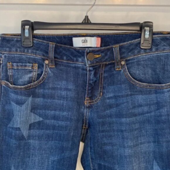 CABI star frayed hem slim straight boyfriend jeans - Picture 2 of 9